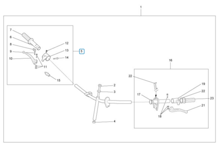 Throttle lever with brake handle Ape50 - SALE