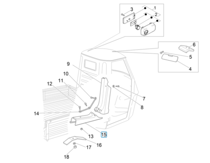 Plastic center console under steering wheel Ape50 - on floor plate