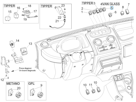 Porter headlight height adjustment switch Porter Petrol and Diesel +2009