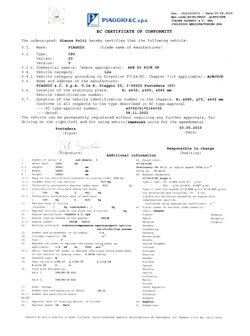 COC/ Certificate of Confirmation - BENELUX 1e toelating