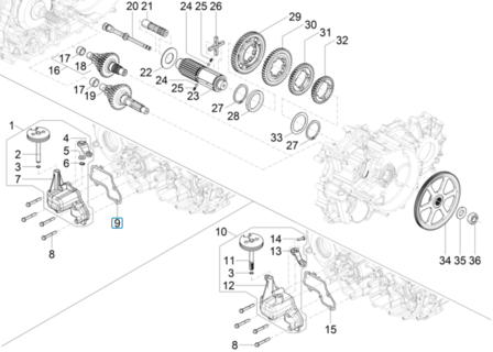 Gasket for gear shift selector unit Calessino 200 EU4 