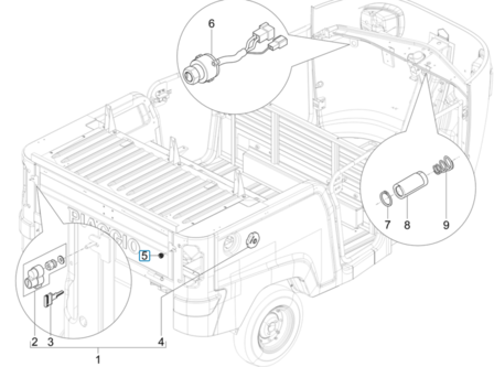 Knob for locking tailgate Calessino 200 E2 + E4