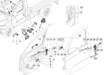 Deurgreep binnen - Porter NP6 1.5 - Links