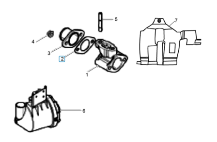 Gasket between inlet flange / tube Ape Classic 400 E2 Diesel