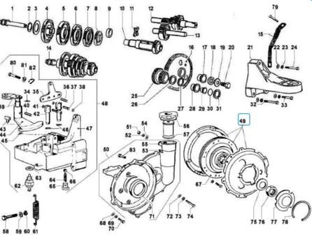 Complete clutch unit Calessino + Ape Classic + ApeTM 422cc Diesel