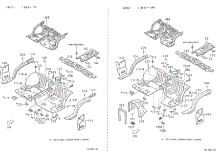 Bodemplaat - reparatiedeel in cabine Daihatsu / Porter Pick-up + VAN