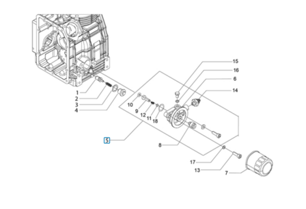 Oil filter connection flange Ape Classic 400 E4 Diesel