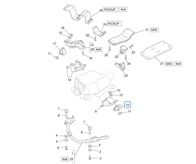Motorsteun / motorrubber Daihatsu / Porter 1.3i  - Links - imitatie