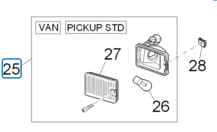 Achteruitrijlamp Daihatsu / Porter Pick-up +VAN - AKTIE