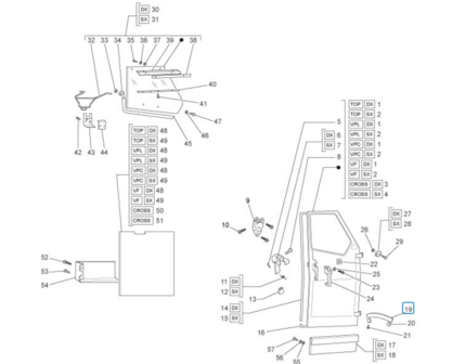 Deurvanger Ape50  + Vespacar P2 + Apecar P501-P601 - imitatie