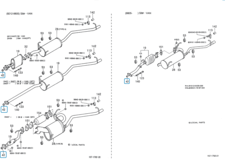 Gasket - ring between exhaust manifold and catalyst / front silencer Daihatsu Porter 1.0 + 1.3 - imitation