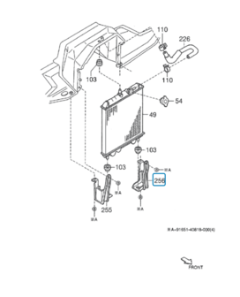 Radiateur steun Daihatsu / Porter - Links