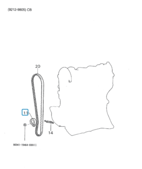 Spanrol distributieriem Daihatsu / Porter 1.0