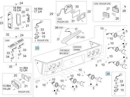Kenteken verlichting Daihatsu / Porter - Pick-up