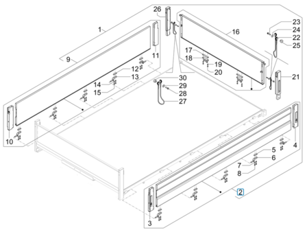 Laadbak aluminium zijklep - lang - Porter NP6 1.5 - Links  Dubbellucht