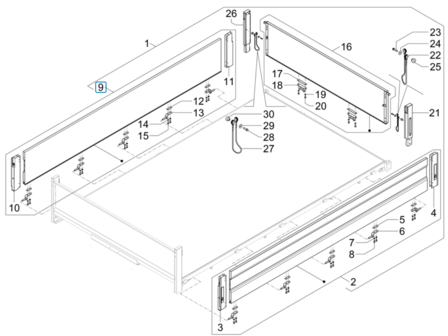 Laadbak aluminium zijklep - lang - Porter NP6 1.5 - Rechts  Dubbellucht