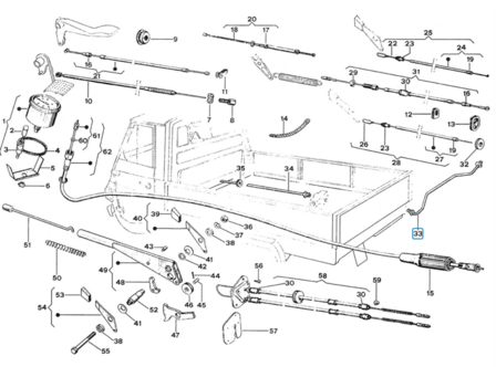 Remleiding achterzijde Vespacar P2 + Apecar P501-P601 - AKTIE