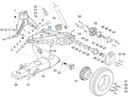 Schokdemper - buffer op draagarm Calessino 200 EU2 + EU4
