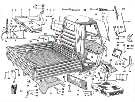 Paneel zijkant laadbak zijkant pick-up - Links