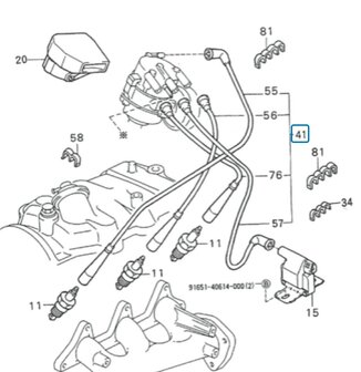 Spark plug cable set Daihatsu / Porter 1.0 - imitation