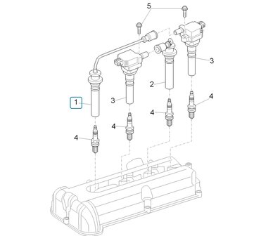 Bougiekabel Porter Multitech 1.3 E5  - 1e cilinder - AKTIE