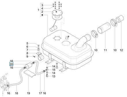 Brandstoffilter Ape Classic 400 E2 + E4 + 422cc Diesel + Calessino 200 E2 Benzine + 422cc Diesel - AKTIE
