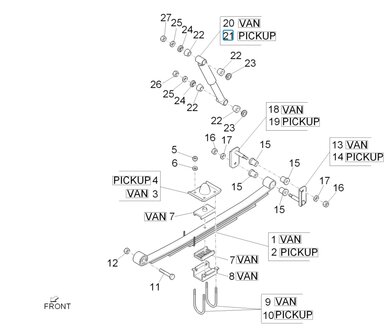 Schokdemper achterzijde - Daihatsu / Porter - Pick-up  - imitatie