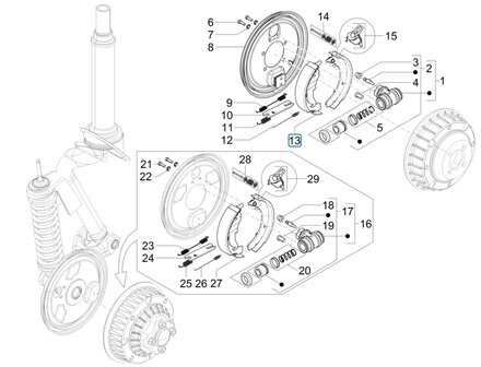 Remschoen set  Calessino 200 - Rechts - Achterzijde - AKTIE
