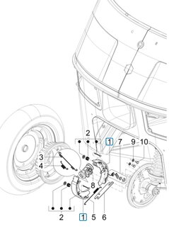Front brake shoe kit Ape50 EU4 + Calessino 200 - SALE