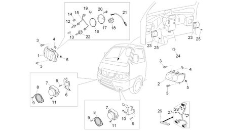 Service cover headlight unit Porter +2009