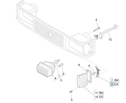 Reflector - lampfitting richtingaanwijzer Ape TM 703 - Links