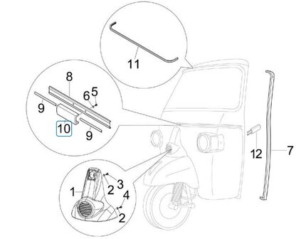 Chrome trim part on front - Calessino Diesel - SALE