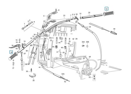 Rubber handvat Ape Classic + Calessino + Apecar P501-P601