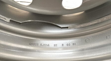 Steel rim 14 inches - 5J H2 ET40 Porter NP6 1.5 - Single wheel version