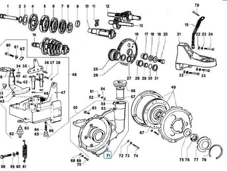 Keerring krukas koppelingszijde Ape Classic + Calessino + ApeTM 422cc Diesel
