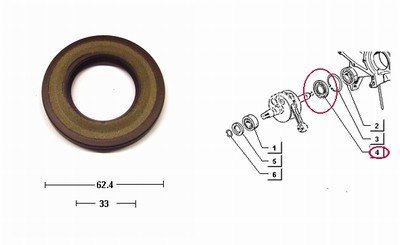 Krukas keerring ApeTM + Vespacar P2 - Koppelingszijde