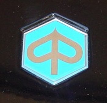 Embleem / Logo Piaggio blauw 48mm. Ape50