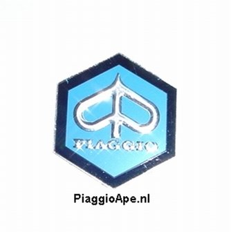 Embleem / Logo Piaggio zwart/blauw (oud type) Ape50