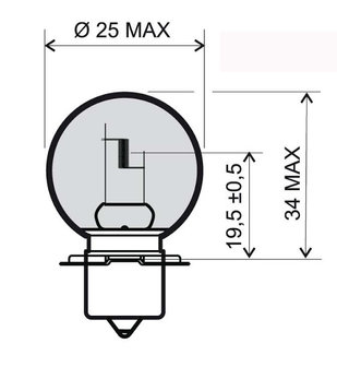 Bulb headlight Ape50 12Volts / 15 Watts - imitation