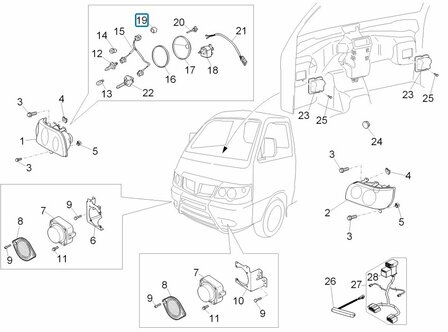 Dagrijverlichting unit LED Porter Multitech E5 + E6 + D120 1.2 Diesel