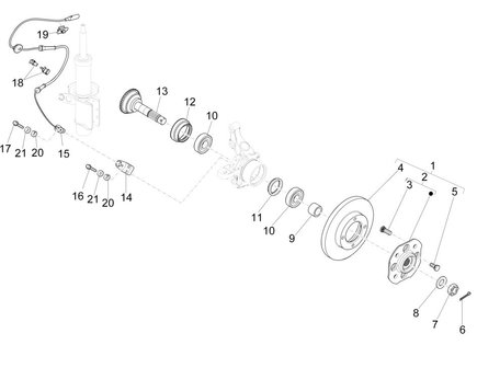 Front wheel hub Daihatsu / Porter Petrol and Diesel