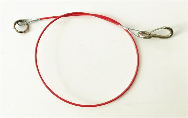 Breekkabel 1mtr. rood + ring Ape Aanhanger 