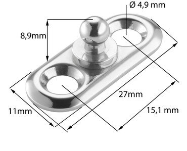 Mounting plate voor pushbutton roof panel Calessino