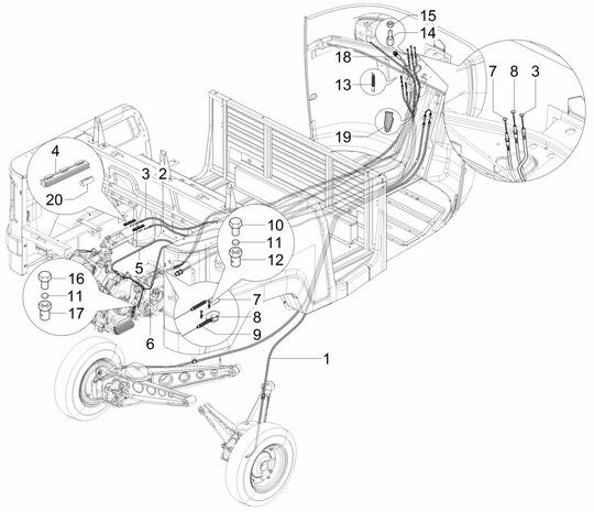 Cable connector throttle / choke cable Calessino 200