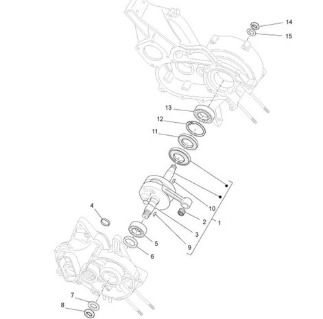 Krukaslager ApeTM + Vespacar P2 + Apecar P501-P601 - Vliegwielzijde