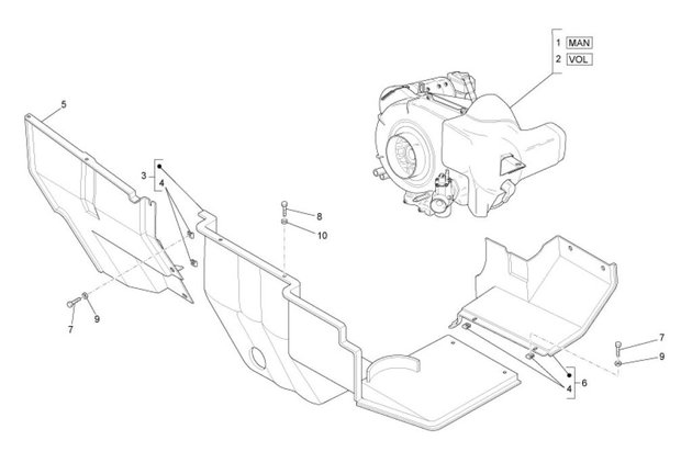 Motor afschermkap voorzijde ApeTM - Links