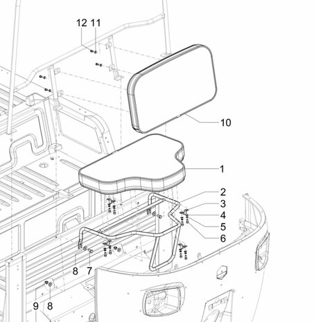 Backrest rearseat Ape Calessino Eu4