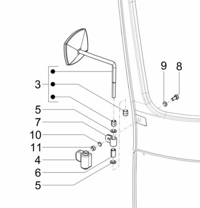 Side mirror Calessino 200 EU2 - Right