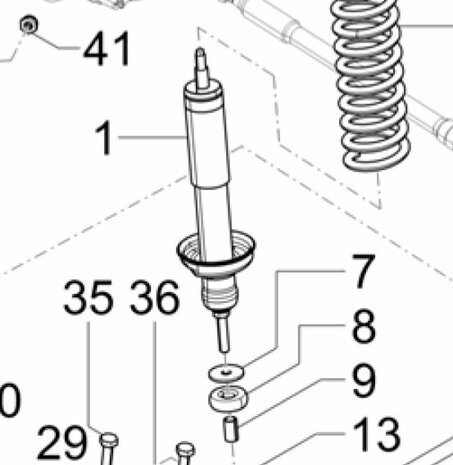 Stalen  ring voor schokdemper Ape50 + ApeTM + Vespacar P2 + Ape Classic + Apecar P501-601