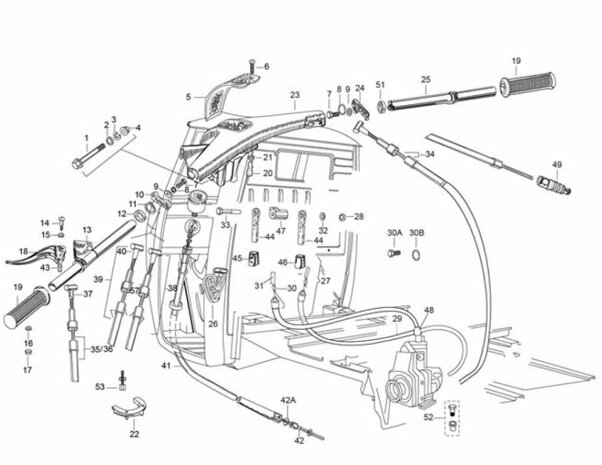 Decompression cable Ape Classic 400cc diesel